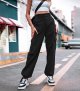 Women High Waisted Cargo Pants Wide Leg Casual Pants 6 Pockets Combat Military Trousers