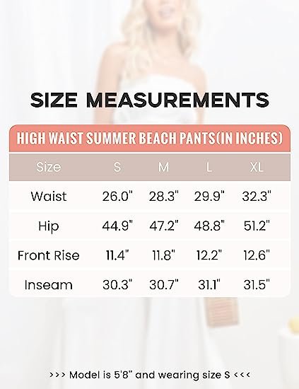 Womens Flowy Palazzo Pants High Waist Wide Leg Summer Beach Pants