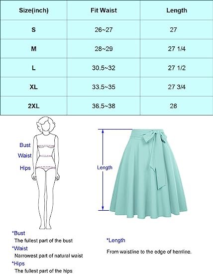 Women's High Waist A-Line Pockets Skirt Skater Flared Midi Skirt